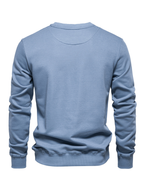 Lockeres, einfarbiges, lässiges Langarm-Sweatshirt für Herren mit Rundhalsausschnitt