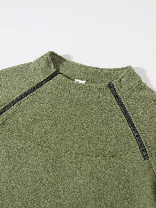 Herren Freizeit Pullover mit Stehkragen aus Fleece