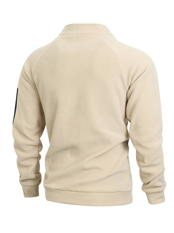 Herren Freizeit Pullover mit Stehkragen aus Fleece