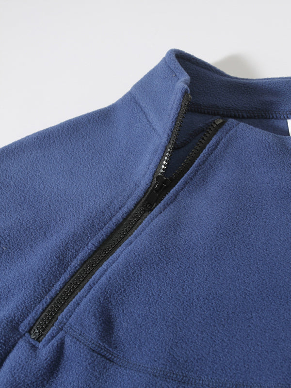Herren Freizeit Pullover mit Stehkragen aus Fleece