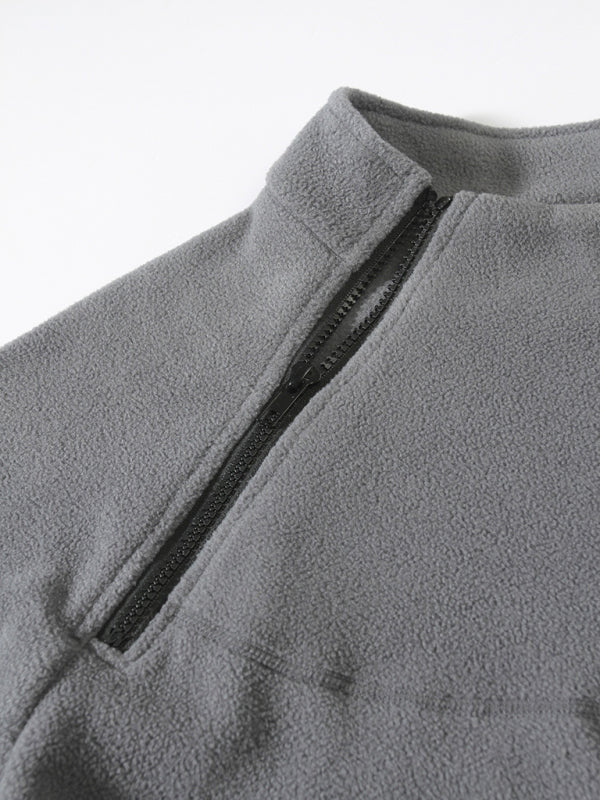 Herren Freizeit Pullover mit Stehkragen aus Fleece