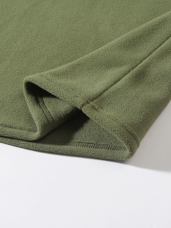 Herren Casual Stehkragen Langarm Pullover aus Korallenfleece