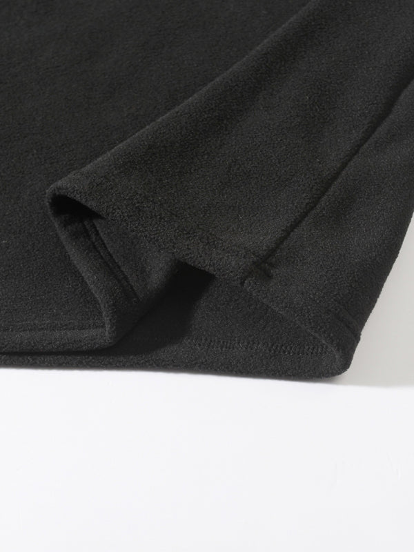 Herren Casual Stehkragen Langarm Pullover aus Korallenfleece