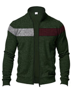 Herrenjacke aus Samt mit Stehkragen und Reißverschluss