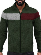 Herrenjacke aus Samt mit Stehkragen und Reißverschluss