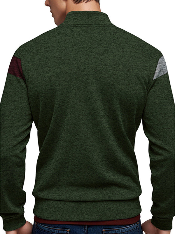 Herrenjacke aus Samt mit Stehkragen und Reißverschluss