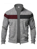 Herrenjacke aus Samt mit Stehkragen und Reißverschluss
