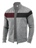 Herrenjacke aus Samt mit Stehkragen und Reißverschluss