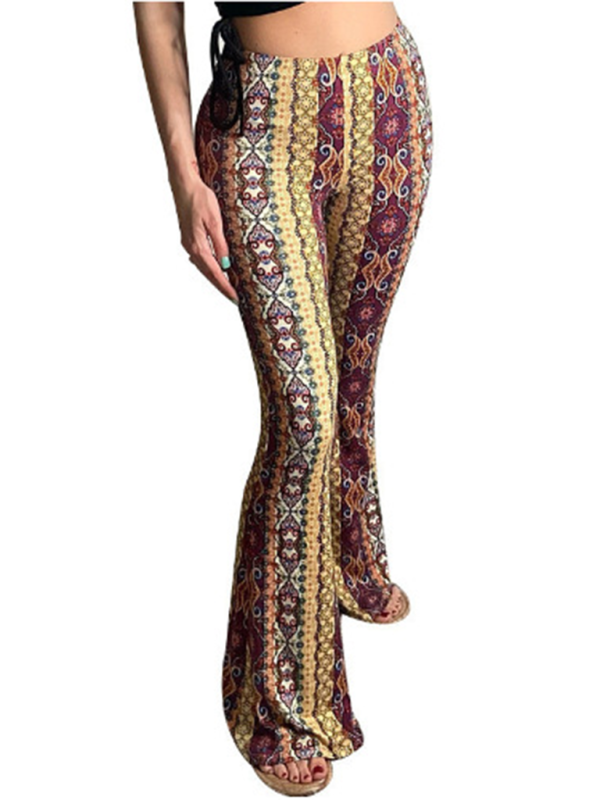Boho Bedruckte Skinny Micro Slim Freizeithose