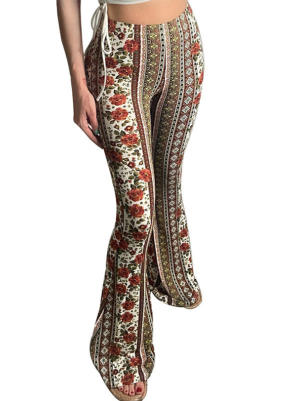Boho Bedruckte Skinny Micro Slim Freizeithose