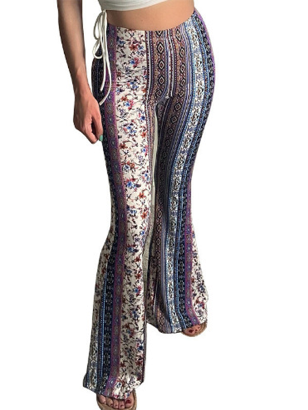 Boho Bedruckte Skinny Micro Slim Freizeithose