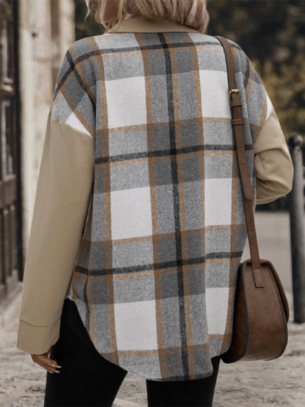 Modische karierte lässige Langarmjacke