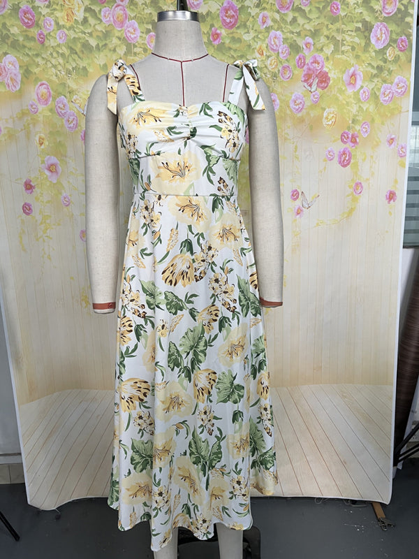 Damen Hosenträger Blumen bequemes und modisches Freizeitkleid