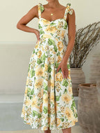 Damen Hosenträger Blumen bequemes und modisches Freizeitkleid