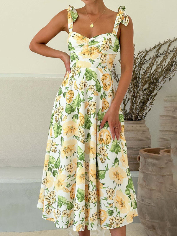 Damen Hosenträger Blumen bequemes und modisches Freizeitkleid