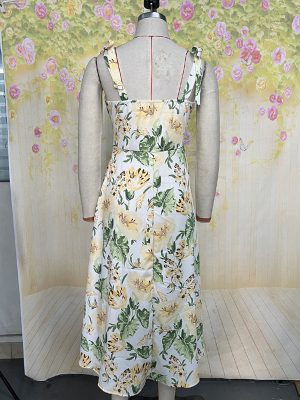 Damen Hosenträger Blumen bequemes und modisches Freizeitkleid