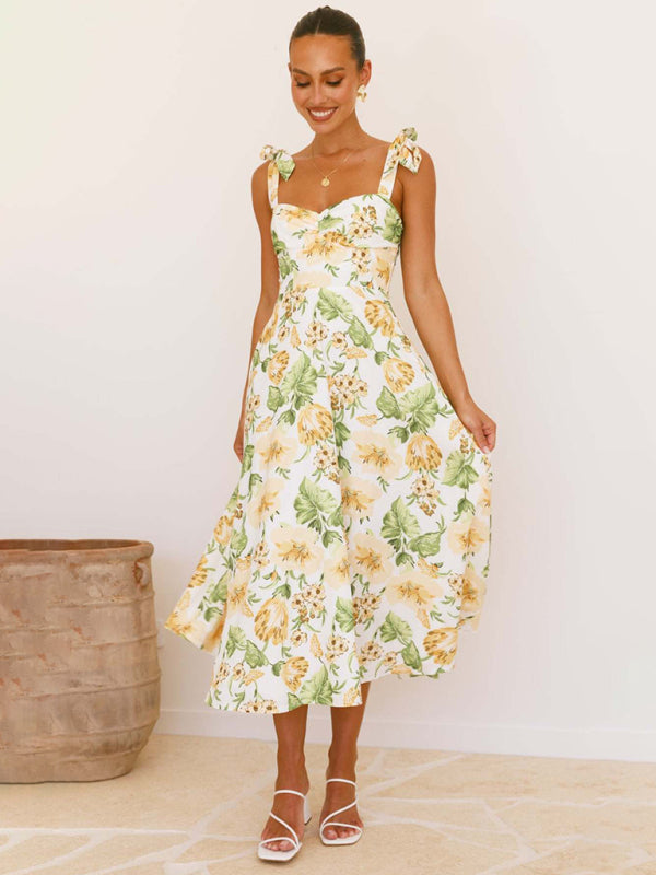 Damen Hosenträger Blumen bequemes und modisches Freizeitkleid