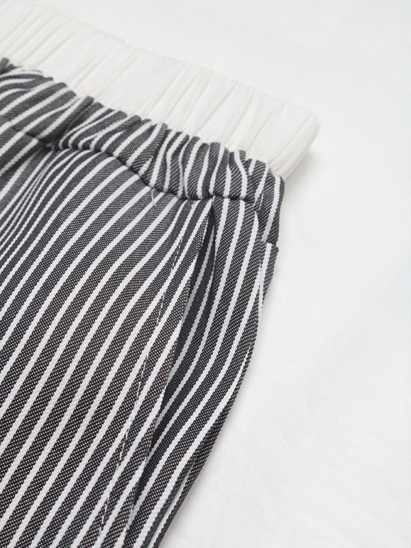 Freizeithose mit Streifen in Kontrastfarbe