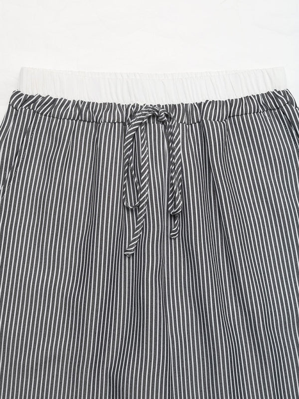 Freizeithose mit Streifen in Kontrastfarbe