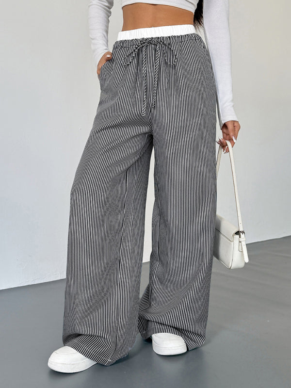 Freizeithose mit Streifen in Kontrastfarbe