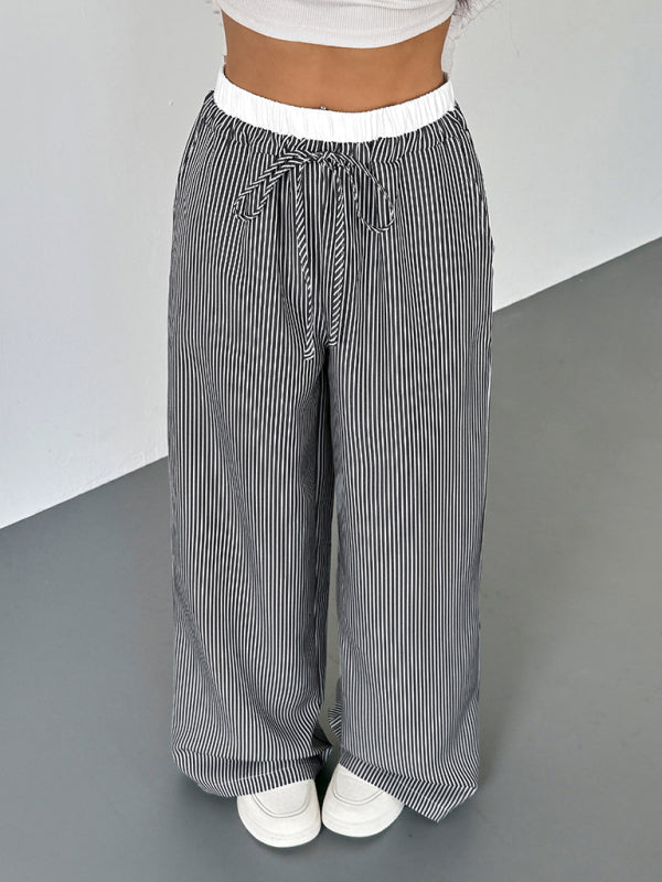 Freizeithose mit Streifen in Kontrastfarbe