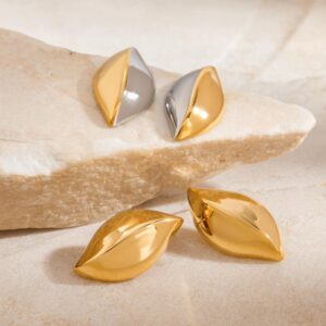 Ohrringe aus 18-karätigem Gold mit farblich abgestimmtem Gold- und Silberdesign