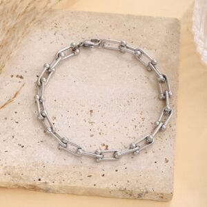 Armband und Halskette aus 18-karätigem Gold mit U-förmigem Hufeisenverschluss