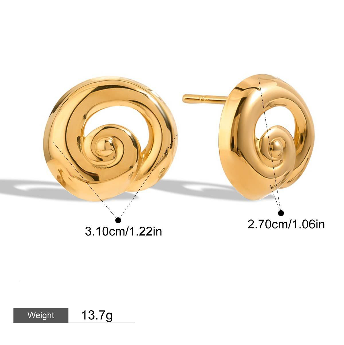 Klassische. modische Ohrringe aus 18-karätigem Gold – Bild 4