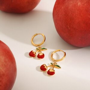 Ohrringe in Kirschform aus 18-karätigem Gold