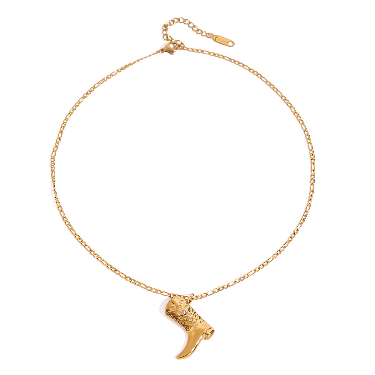 Trendige und einzigartige Halskette aus 18-karätigem Gold mit Stiefeln – Bild 3