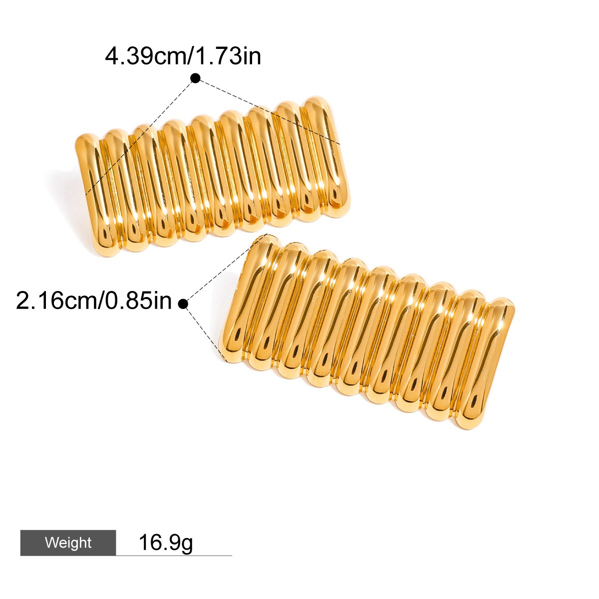 Klassisches Ohrring- und Ringset aus 18-karätigem Gold – Bild 14