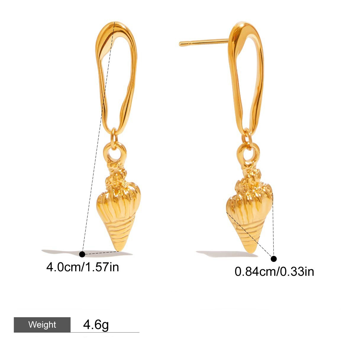 Ohrringe aus 18-karätigem Gold in Muschelform – Bild 7