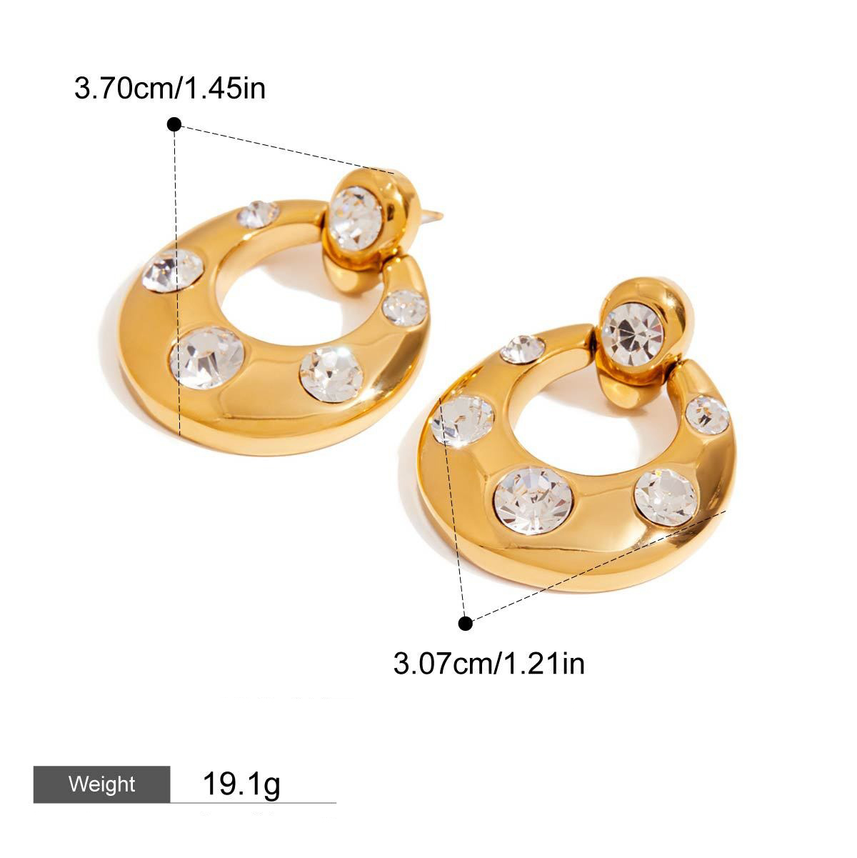 Klassisches Ohrring- und Ringset aus 18-karätigem Gold – Bild 24