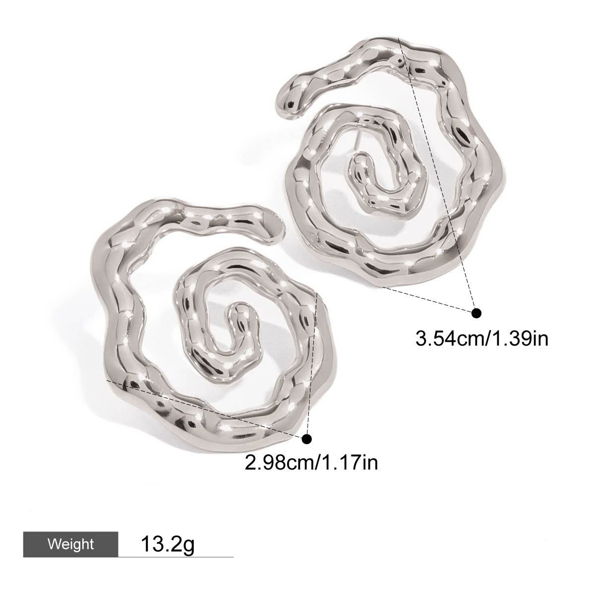 18-karätige Goldohrringe mit Hohlfaden und strukturiertem Design – Bild 6