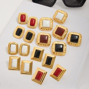 Klassische Retro-Ohrringe aus 18-karätigem Gold