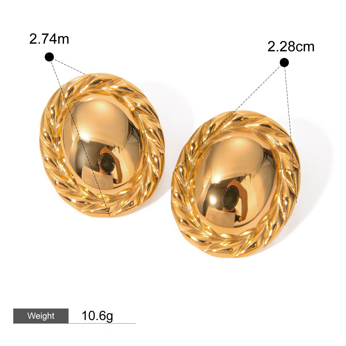 Klassisches Ohrring- und Ringset aus 18-karätigem Gold – Bild 27