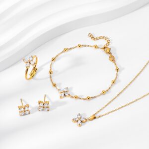 Elegantes, leichtes und luxuriöses Zirkon-Armband-Schmuckset für Damen