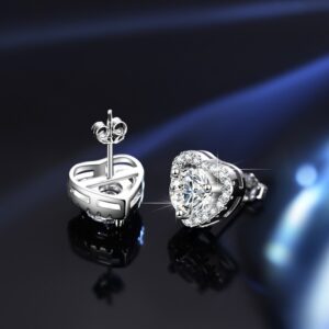 Romantische herzförmige Ohrringe aus 925er Sterlingsilber