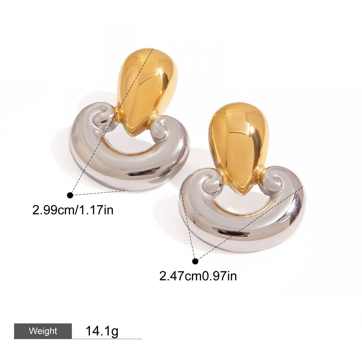 Pilzförmige Ohrringe aus 18-karätigem Gold mit einzigartigem Hohlmuster – Bild 9