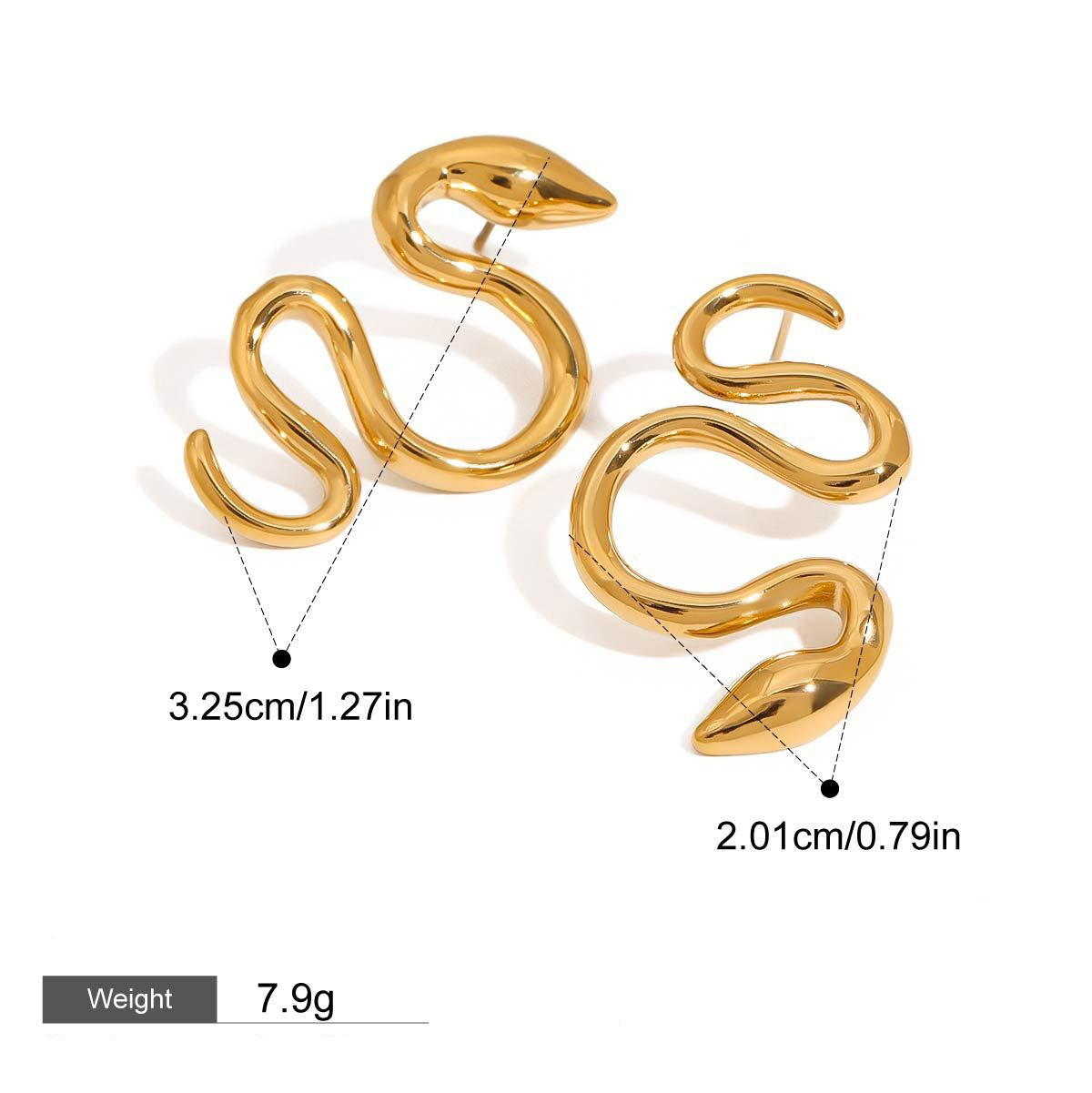 Trendige und personalisierte Ohrringe in Schlangenform aus 18-karätigem Gold – Bild 7