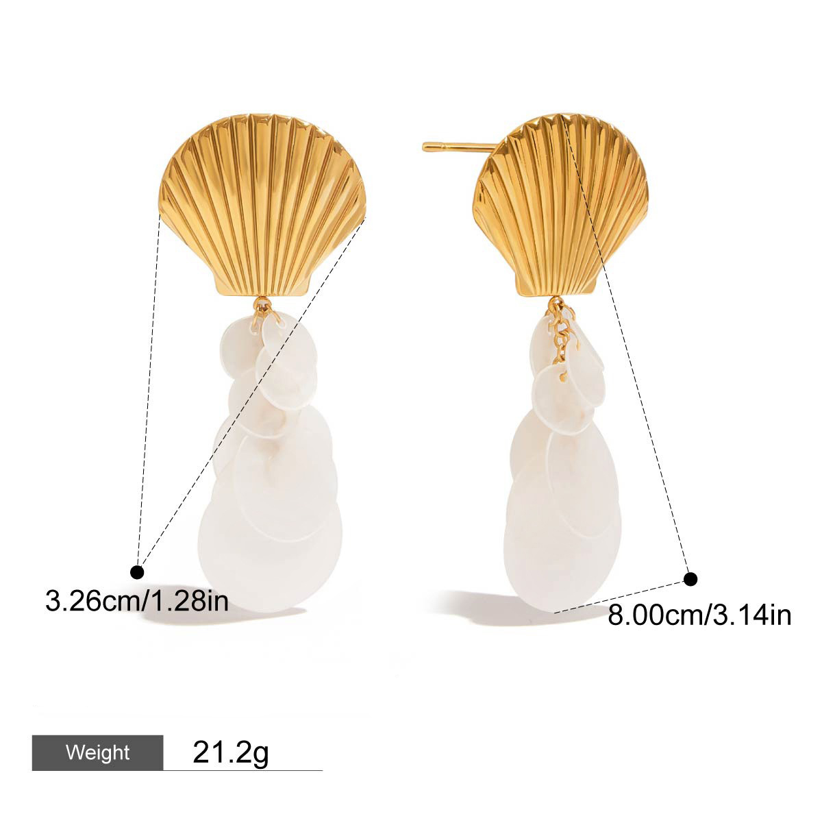 Ohrringe in Muschelform aus 18-karätigem Gold – Bild 8