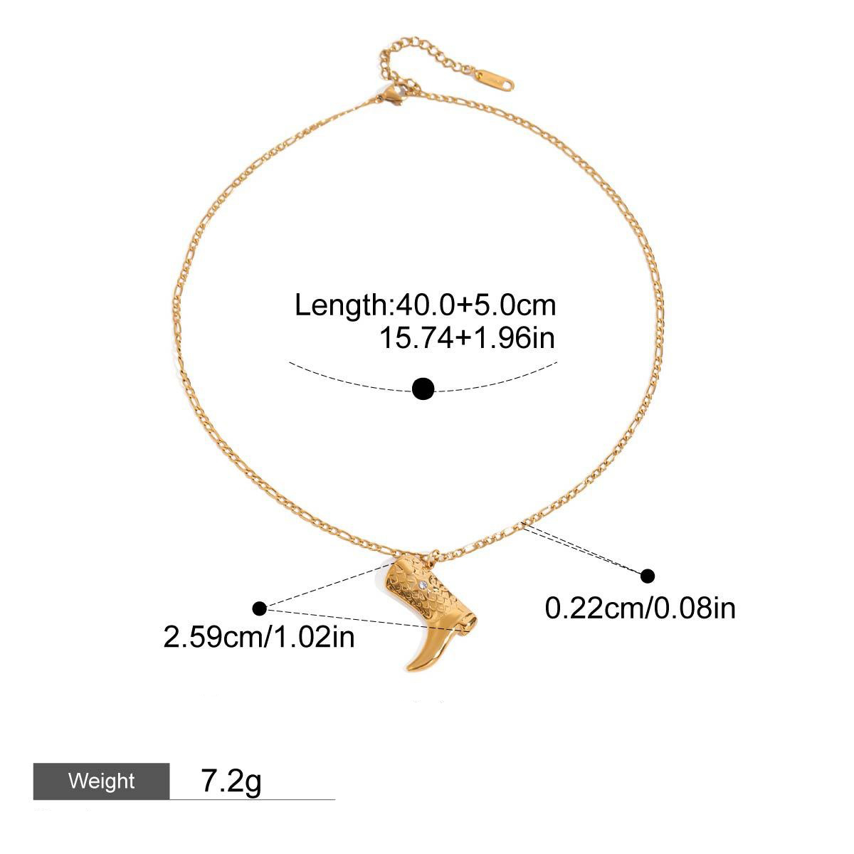 Trendige und einzigartige Halskette aus 18-karätigem Gold mit Stiefeln – Bild 8