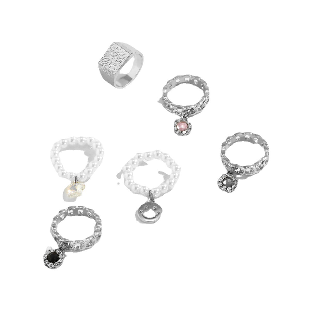 Modischer, farblich abgestimmter Ring im Hip-Hop-Stil – Bild 4