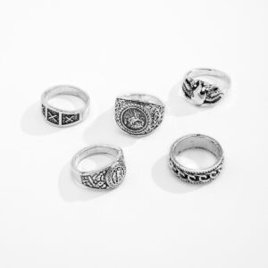 Modischer Ring im Retro-Stil mit geometrischem Totem-Design