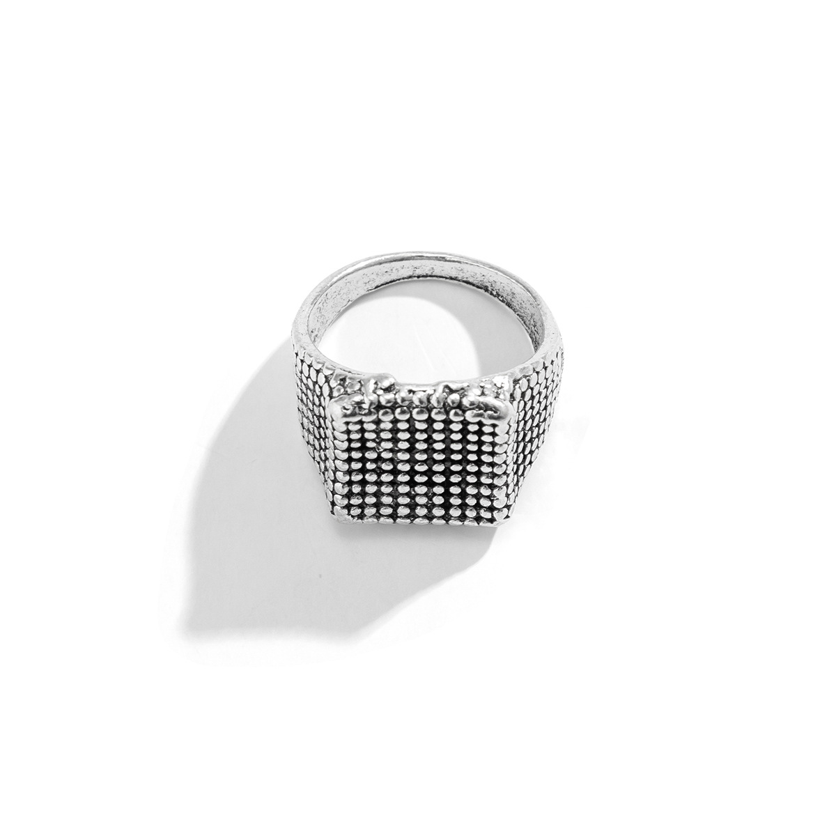 Trendiger, quadratischer Ring im Hip-Hop-Design mit Noppen – Bild 9